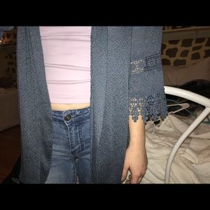 Blue Short Sleeved Cardigan